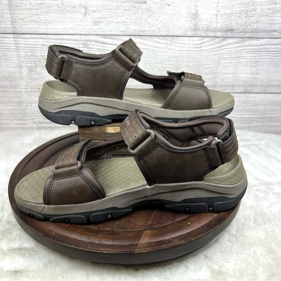 Skechers Men's Tresmen Garo Relaxed Fit Brown Sandals 204105 Size 8 Outdoor - Picture 8 of 12